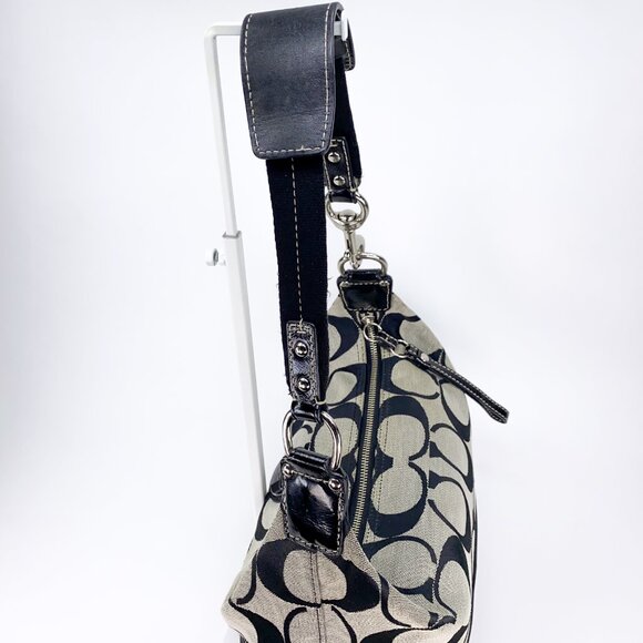 COACH Hobo Signature Stripe Canvas Shoulder bag - E1094-F15197 - Picture 13 of 15